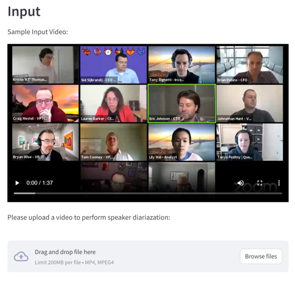 Speaker Diarization – screenshot 3