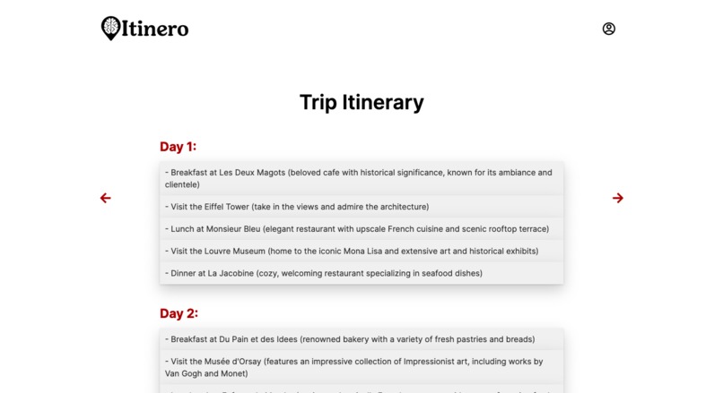 Itinero Travel App – screenshot 4