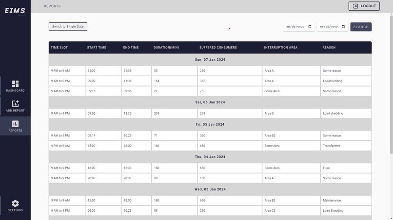 EIMS – screenshot 5