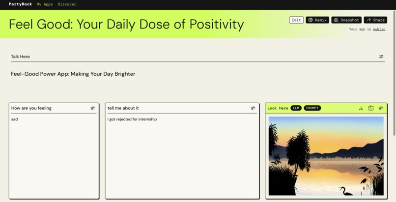 Feel-Good Power App: Making Your Day Brighter – screenshot 1