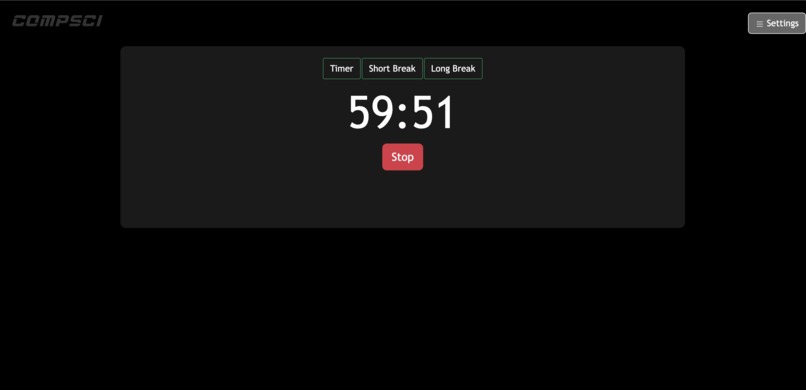 Pomodoro Web App – screenshot 1