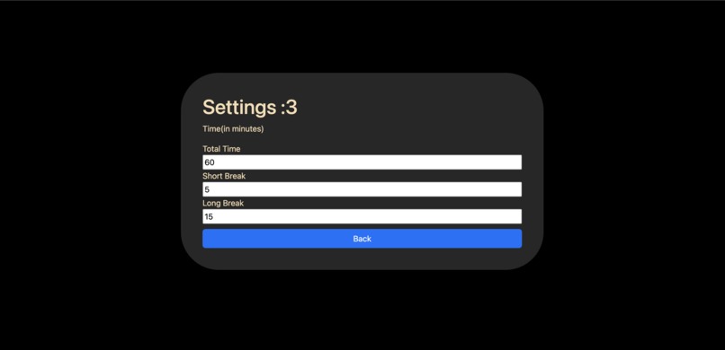 Pomodoro Web App – screenshot 2