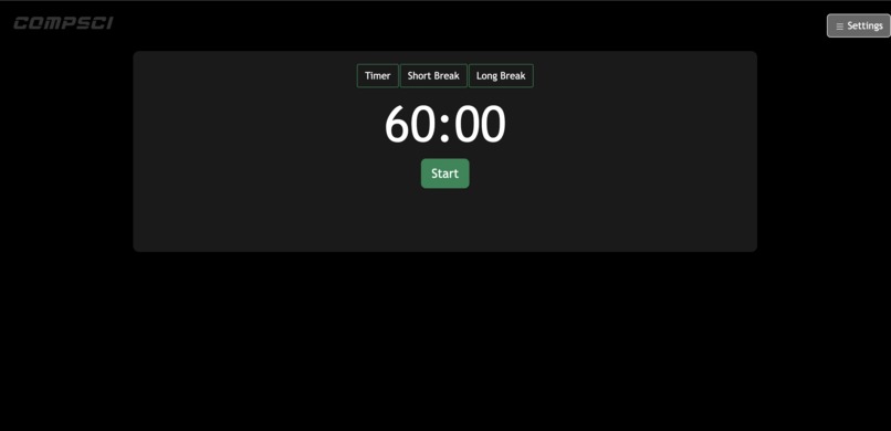 Pomodoro Web App – screenshot 3