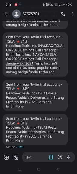 Stock News Alert Project – screenshot 1