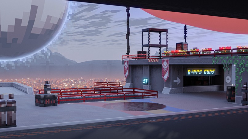 Low-Poly Pixel Art D2 Tower – screenshot 1