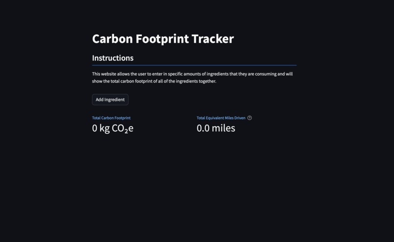 Carbon Footprint Tracker – screenshot 1