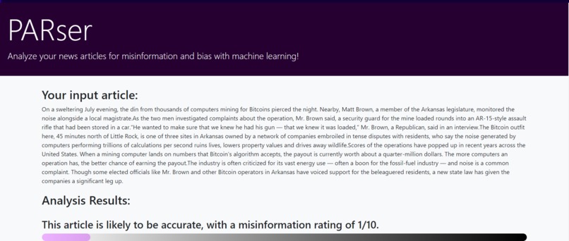 PARser: Political Articles Reviewer – screenshot 1