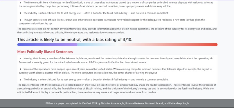 PARser: Political Articles Reviewer – screenshot 2