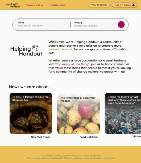 Helping Handouts by HackHeroines – screenshot 1