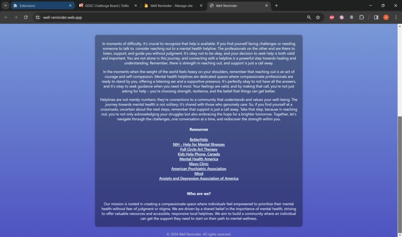 Well Reminder – screenshot 2