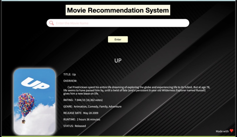 Movie Recommendation System and Sentiment Analysis – screenshot 1
