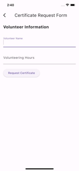 Volunteer Management System – screenshot 1