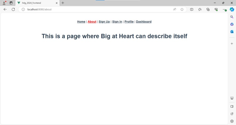 Big at Heart website – screenshot 2