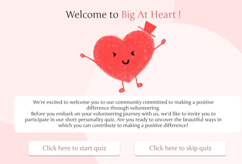 Big At Heart volunteer management system – screenshot 2