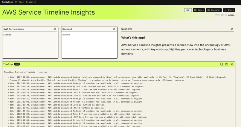 AWS Service Timeline Insights – screenshot 1