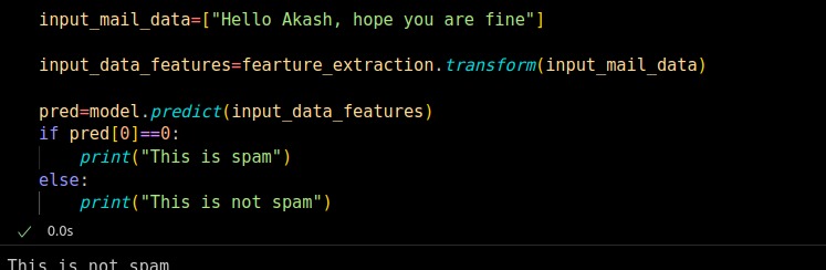 Simple Email Spam Classifier – screenshot 1