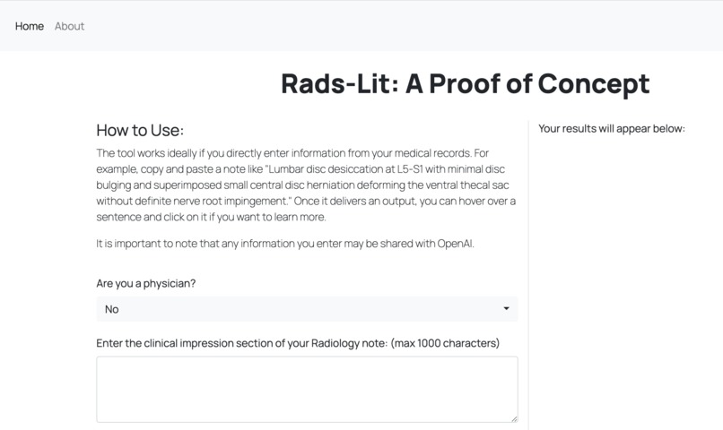 Radiology Report Simplification – screenshot 1