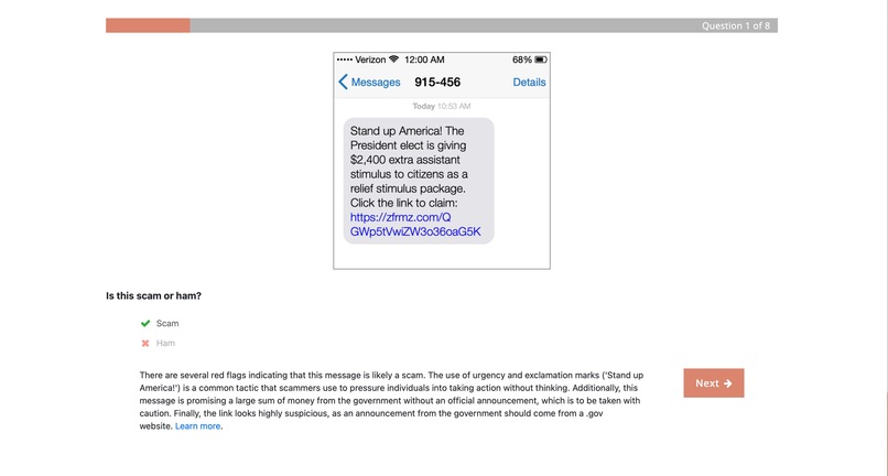 No Scam, Only Ham – screenshot 2