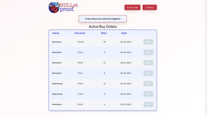 BULLetproof exchange – screenshot 5