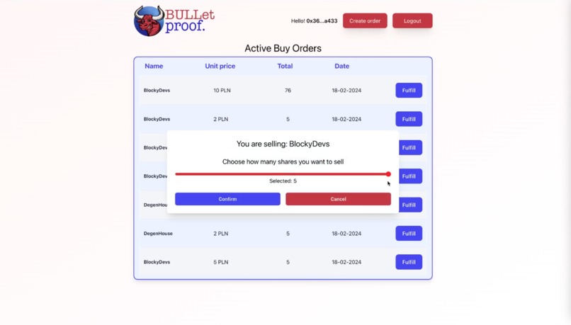 BULLetproof exchange – screenshot 8