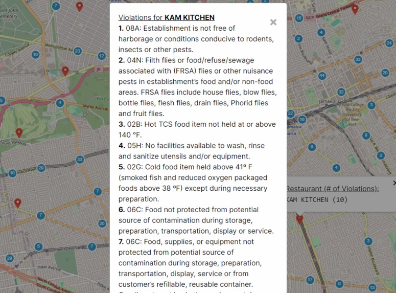 RestVT (Restaurant Violation Tracker) – screenshot 3