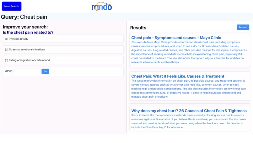 Rondo - A Search Engine for the Elderly Made Easy – screenshot 2