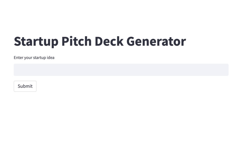 Startup Pitch Deck Generator – screenshot 1
