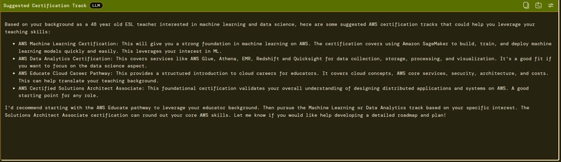 AWS Career Compass – screenshot 1