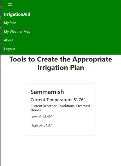 Irrigation Plan/Tools Web App – screenshot 2