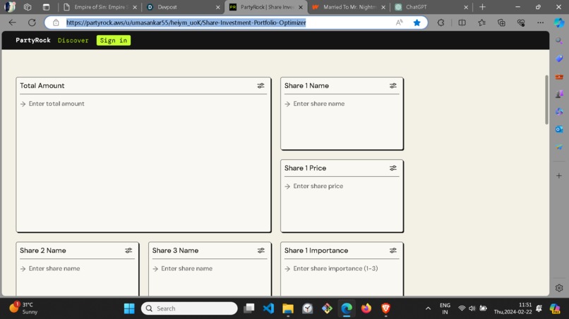 share investment optimizer – screenshot 1