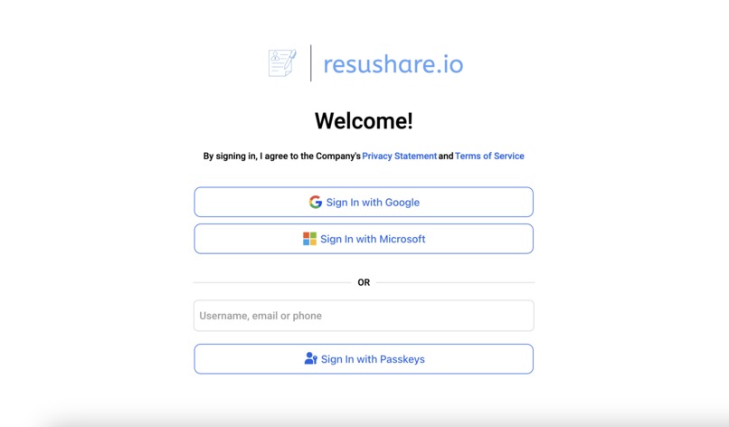 ResuShare.io – screenshot 2