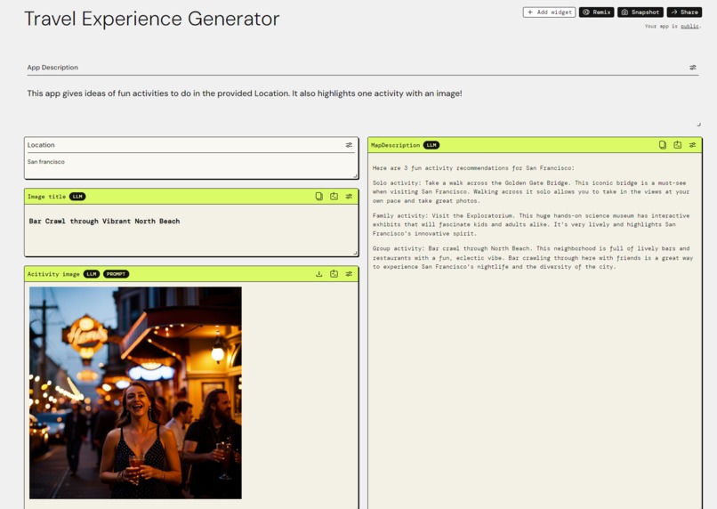 Travel Experience Generator – screenshot 3