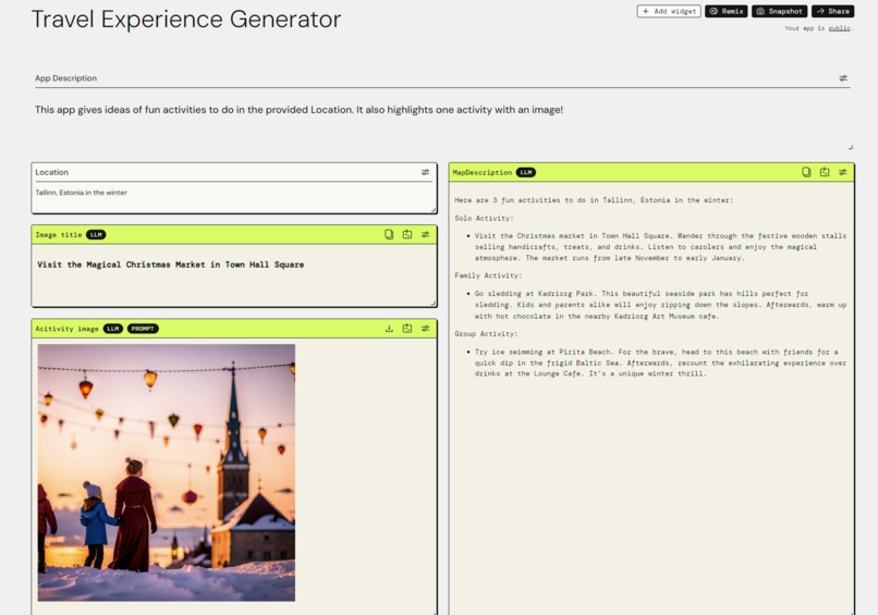 Travel Experience Generator – screenshot 2