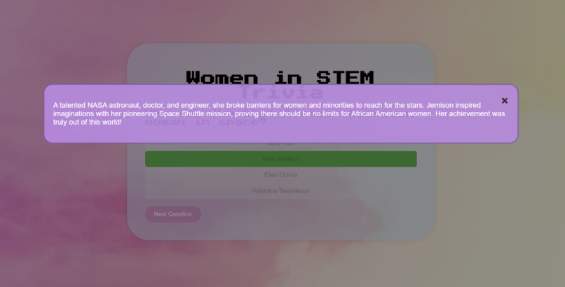Women in STEM trivia – screenshot 1