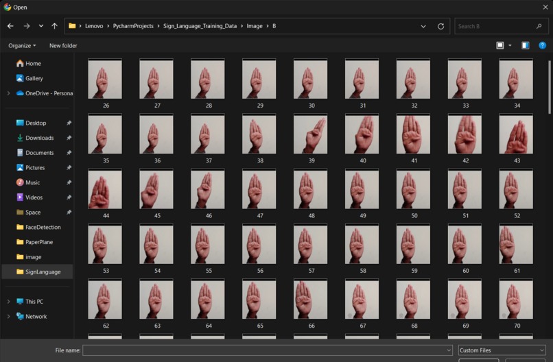 Sign Language and Gesture Recognition for Disable Persons – screenshot 3