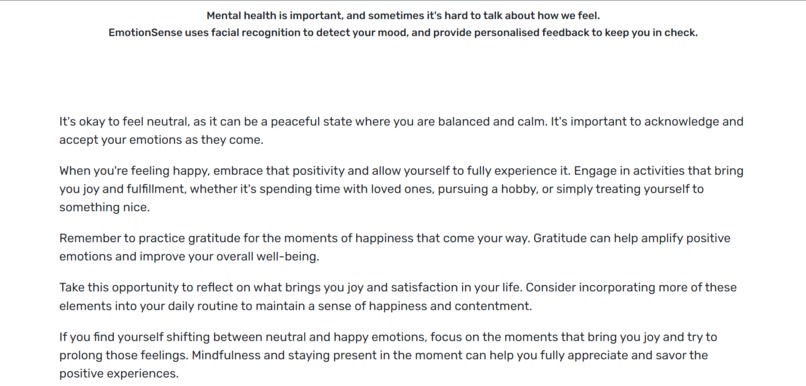 EmotionSense – screenshot 2