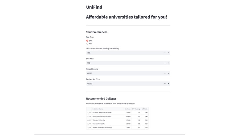 UniFind – screenshot 1