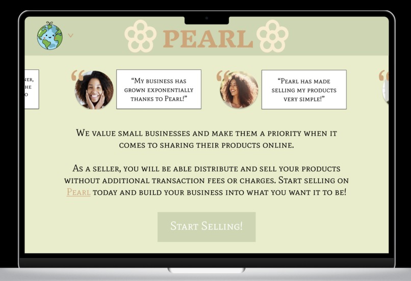 Pearl: A Sustainable Retail Website – screenshot 2