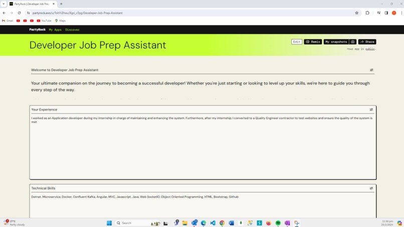 Developer Job Prep Assistant – screenshot 3