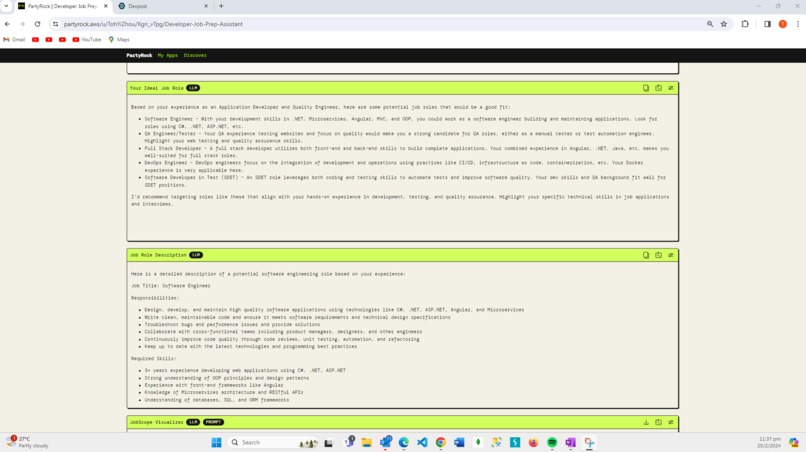 Developer Job Prep Assistant – screenshot 1