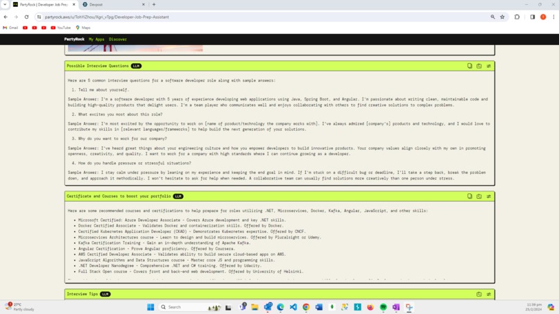 Developer Job Prep Assistant – screenshot 2