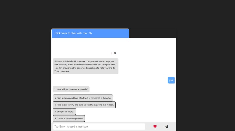 MajorMatch: A Personalized Major Selection Assistant – screenshot 2