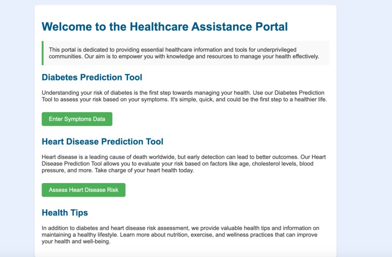 Health Homie - Disease Prediction Tool – screenshot 1