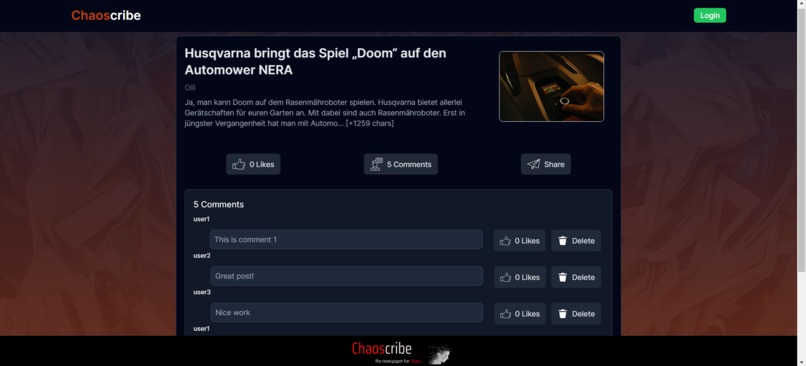 Chaoscribe – screenshot 1