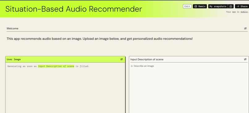 Situation-Based-Audio-Recommender – screenshot 1