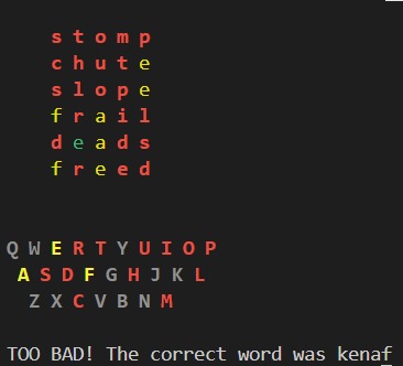 Wordle (but C++ ) – screenshot 1