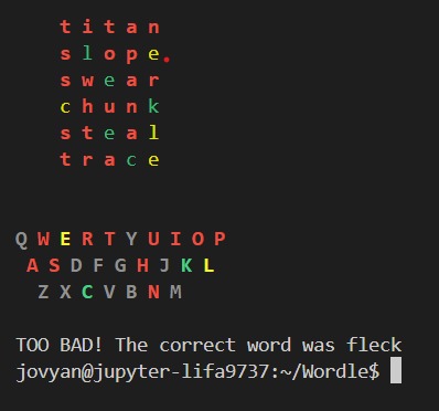 Wordle (but C++ ) – screenshot 3