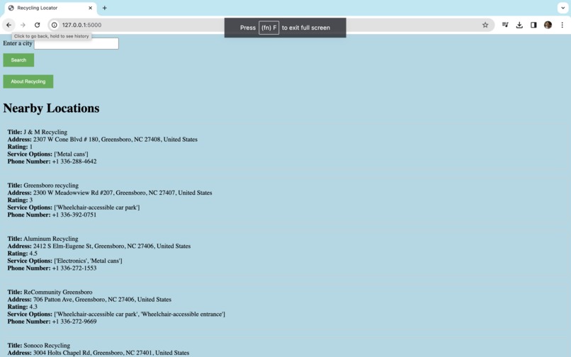 Recycling Locator – screenshot 1