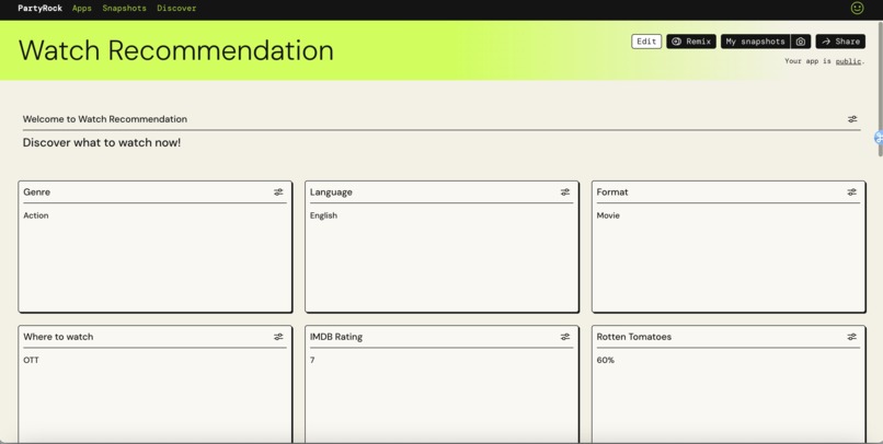 Watch Recommendation – screenshot 2