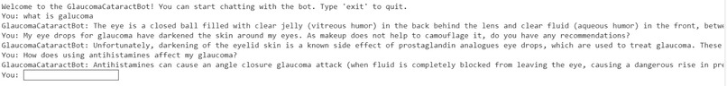 Glaucoma chatbot – screenshot 1